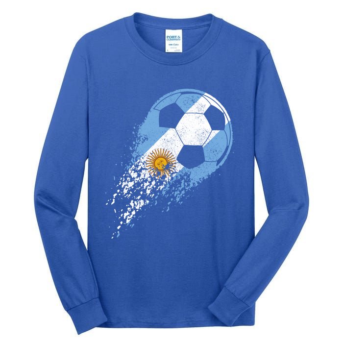 Argentina Soccer Argentinian Flag Pride Soccer Player Gift Tall Long Sleeve T-Shirt