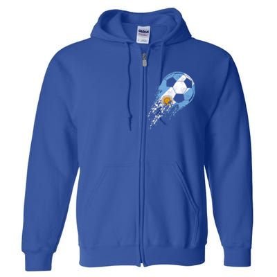 Argentina Soccer Argentinian Flag Pride Soccer Player Gift Full Zip Hoodie