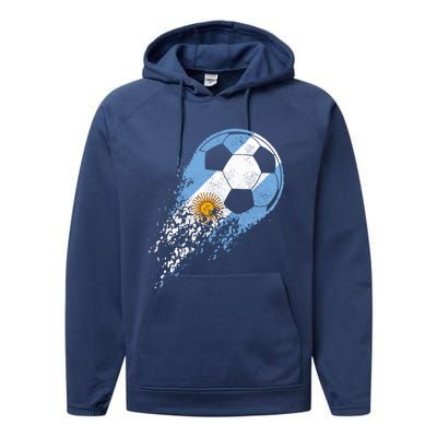 Argentina Soccer Argentinian Flag Pride Soccer Player Gift Performance Fleece Hoodie