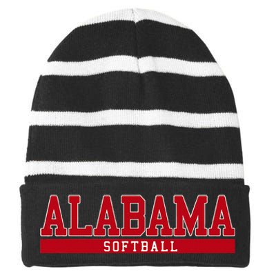 Alabama Softball Striped Beanie with Solid Band