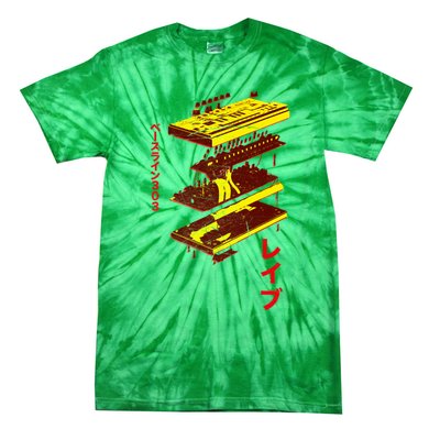 Acid Synth Analog Japanese Synthesizer 303 Design Tie-Dye T-Shirt