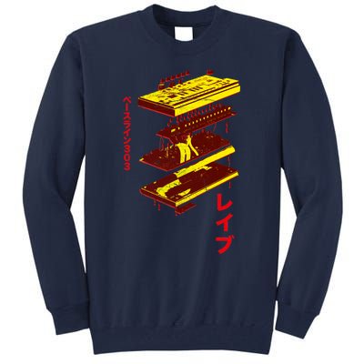 Acid Synth Analog Japanese Synthesizer 303 Design Tall Sweatshirt