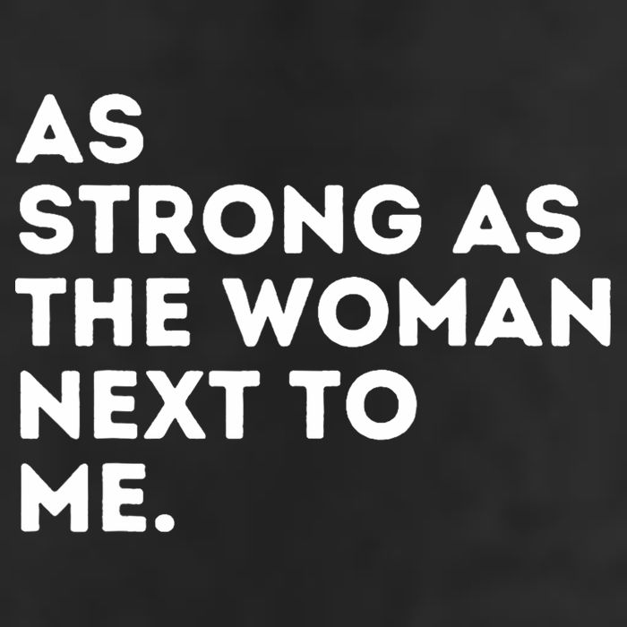As Strong As The Woman Next To Me Feminism Feminist 7 Panel Mesh Trucker Snapback Hat