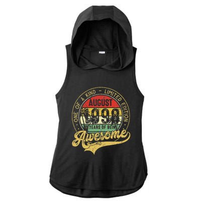 Awesome Since August 1998 One Of A Kind Limited Edition Ladies PosiCharge Tri-Blend Wicking Draft Hoodie Tank