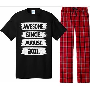 Awesome Since August 2011 12 Years Old 12th Birthday Pajama Set