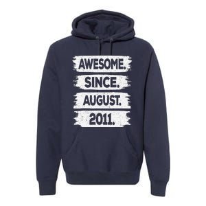 Awesome Since August 2011 12 Years Old 12th Birthday Premium Hoodie