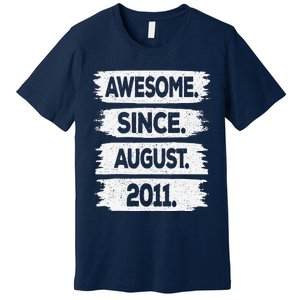 Awesome Since August 2011 12 Years Old 12th Birthday Premium T-Shirt