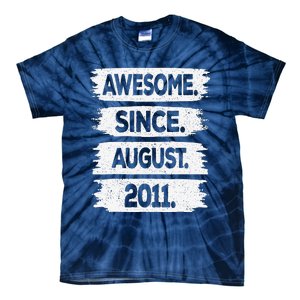 Awesome Since August 2011 12 Years Old 12th Birthday Tie-Dye T-Shirt