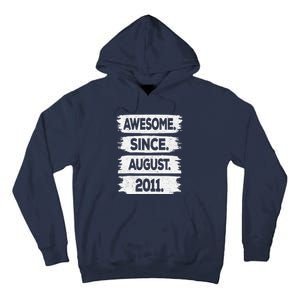 Awesome Since August 2011 12 Years Old 12th Birthday Tall Hoodie