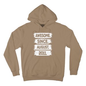 Awesome Since August 2011 12 Years Old 12th Birthday Hoodie