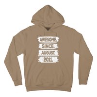 Awesome Since August 2011 12 Years Old 12th Birthday Hoodie