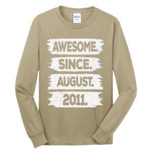 Awesome Since August 2011 12 Years Old 12th Birthday Tall Long Sleeve T-Shirt