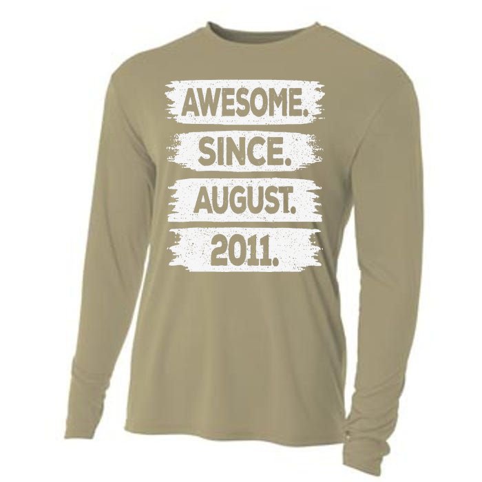 Awesome Since August 2011 12 Years Old 12th Birthday Cooling Performance Long Sleeve Crew