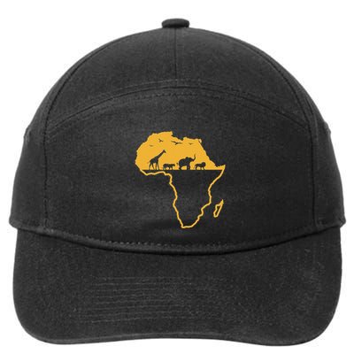 Africa Safari African Wild Animals Environment National Park 7-Panel Snapback Hat