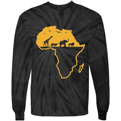 Africa Safari African Wild Animals Environment National Park Tie-Dye Long Sleeve Shirt