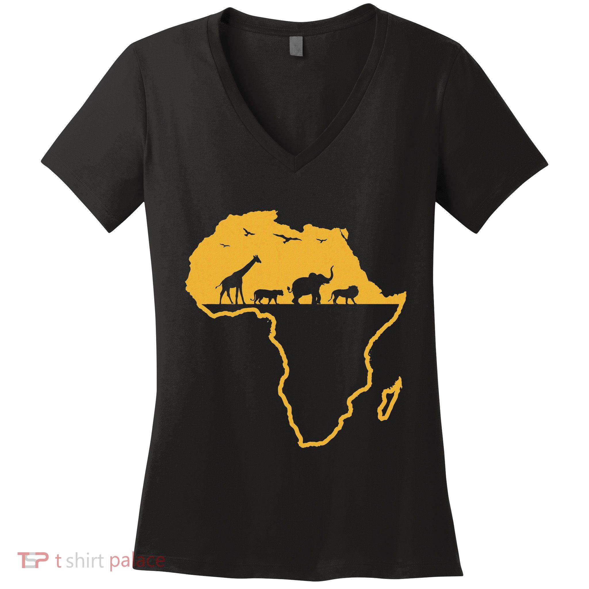 Africa Safari African Wild Animals Environment National Park Women's V-Neck T-Shirt