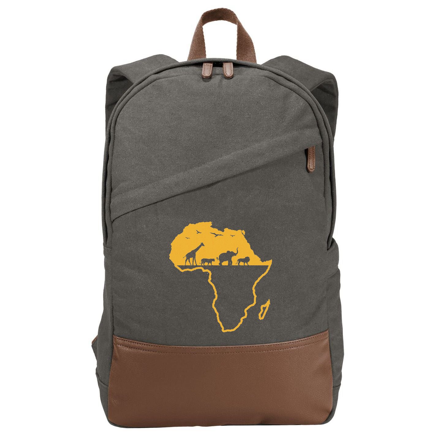 Africa Safari African Wild Animals Environment National Park Cotton Canvas Backpack