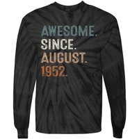 Awesome Since August 1952 71st Birthday Gift 71 Year Old Tie-Dye Long Sleeve Shirt