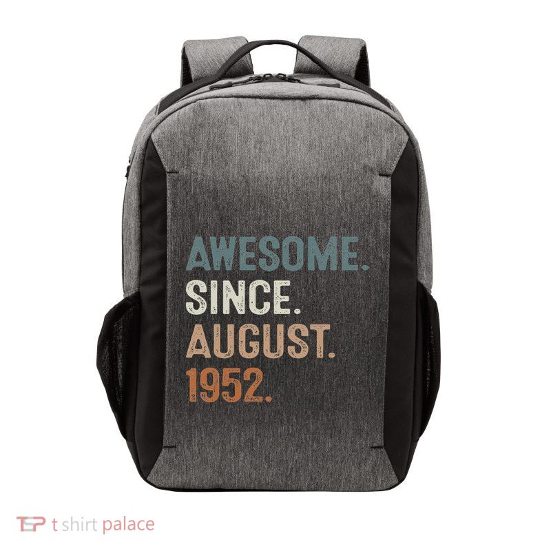 Awesome Since August 1952 71st Birthday Gift 71 Year Old Vector Backpack