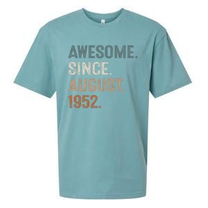 Awesome Since August 1952 71st Birthday Gift 71 Year Old Sueded Cloud Jersey T-Shirt