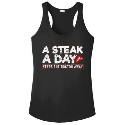 A Steak A Day Carnivore Diet Antivegan Antivegetarian Ladies PosiCharge Competitor Racerback Tank