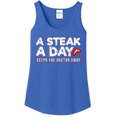 A Steak A Day Carnivore Diet Antivegan Antivegetarian Ladies Essential Tank