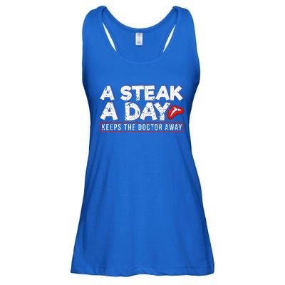 A Steak A Day Carnivore Diet Antivegan Antivegetarian Ladies Essential Flowy Tank