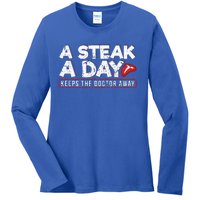 A Steak A Day Carnivore Diet Antivegan Antivegetarian Ladies Long Sleeve Shirt