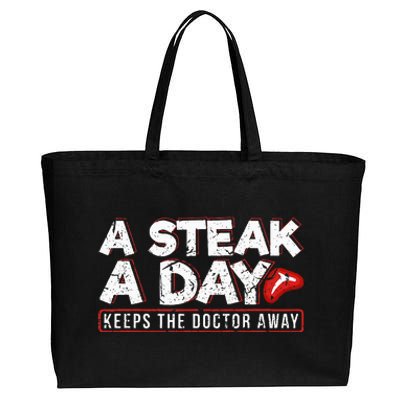 A Steak A Day Carnivore Diet Antivegan Antivegetarian Cotton Canvas Jumbo Tote