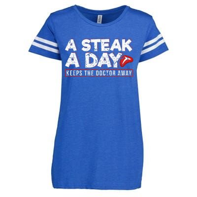 A Steak A Day Carnivore Diet Antivegan Antivegetarian Enza Ladies Jersey Football T-Shirt