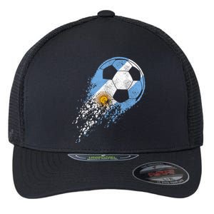 Argentina Soccer Argentinian Flag Pride Soccer Player Flexfit Unipanel Trucker Cap