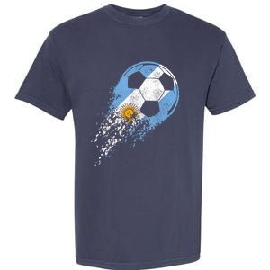 Argentina Soccer Argentinian Flag Pride Soccer Player Garment-Dyed Heavyweight T-Shirt