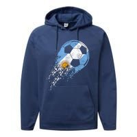 Argentina Soccer Argentinian Flag Pride Soccer Player Performance Fleece Hoodie