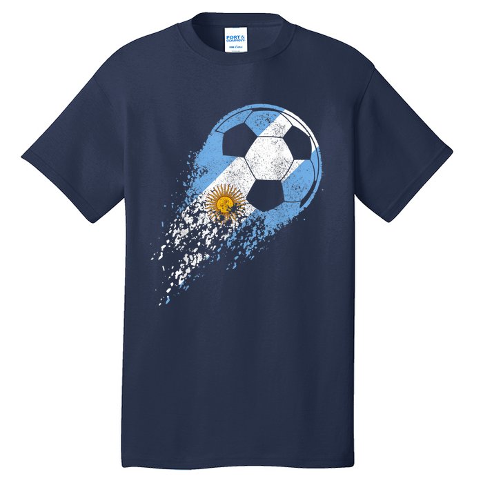 Argentina Soccer Argentinian Flag Pride Soccer Player Tall T-Shirt