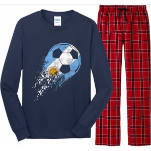 Argentina Soccer Argentinian Flag Pride Soccer Player Long Sleeve Pajama Set