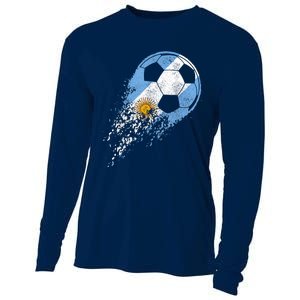 Argentina Soccer Argentinian Flag Pride Soccer Player Cooling Performance Long Sleeve Crew