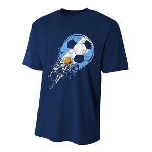 Argentina Soccer Argentinian Flag Pride Soccer Player Performance Sprint T-Shirt