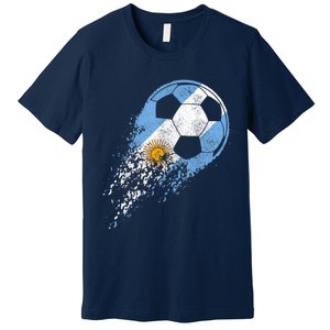 Argentina Soccer Argentinian Flag Pride Soccer Player Premium T-Shirt