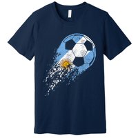 Argentina Soccer Argentinian Flag Pride Soccer Player Premium T-Shirt