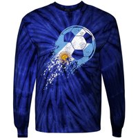 Argentina Soccer Argentinian Flag Pride Soccer Player Tie-Dye Long Sleeve Shirt