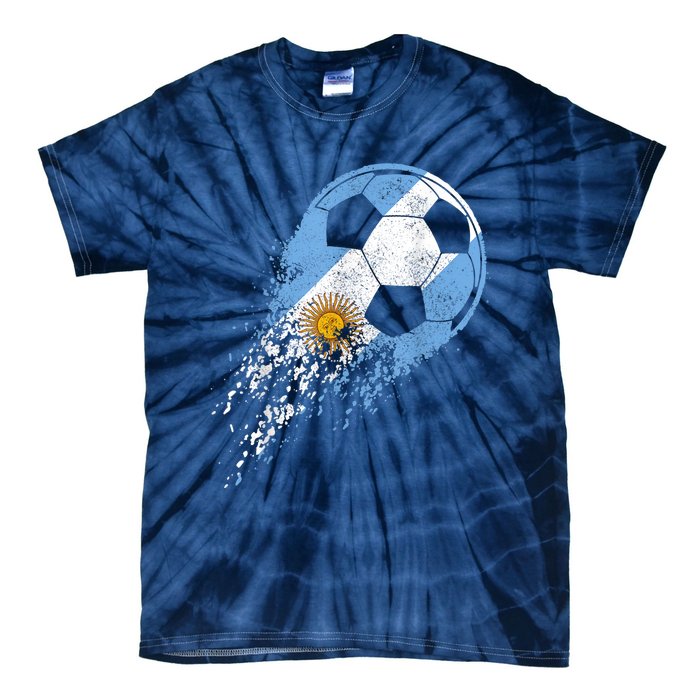 Argentina Soccer Argentinian Flag Pride Soccer Player Tie-Dye T-Shirt