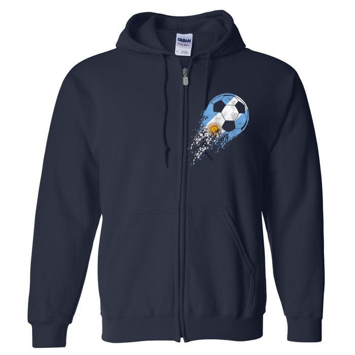 Argentina Soccer Argentinian Flag Pride Soccer Player Full Zip Hoodie