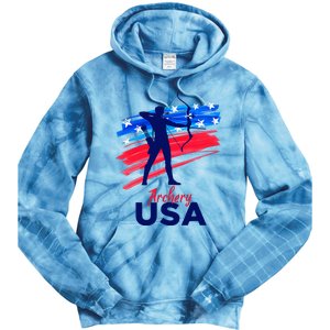 Archery Sport Archer Support Team Flag Usa American Tie Dye Hoodie