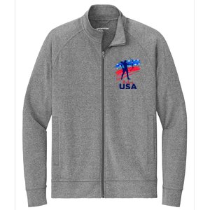 Archery Sport Archer Support Team Flag Usa American Stretch Full-Zip Cadet Jacket