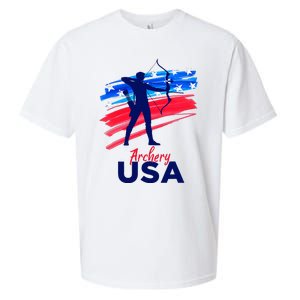 Archery Sport Archer Support Team Flag Usa American Sueded Cloud Jersey T-Shirt