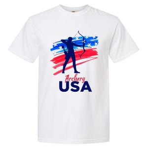 Archery Sport Archer Support Team Flag Usa American Garment-Dyed Heavyweight T-Shirt