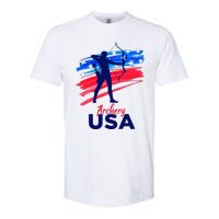 Archery Sport Archer Support Team Flag Usa American Softstyle CVC T-Shirt