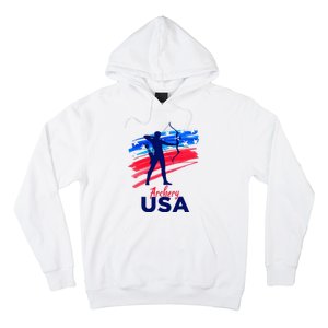 Archery Sport Archer Support Team Flag Usa American Hoodie