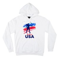 Archery Sport Archer Support Team Flag Usa American Hoodie