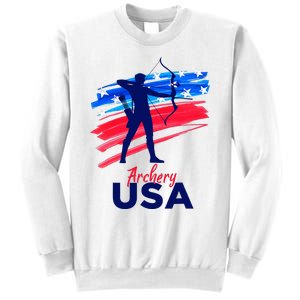 Archery Sport Archer Support Team Flag Usa American Sweatshirt